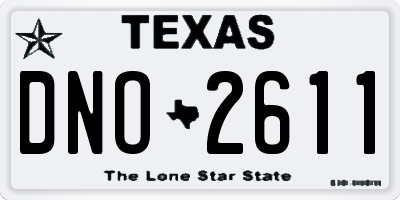 TX license plate DNO2611