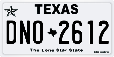 TX license plate DNO2612