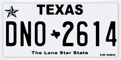 TX license plate DNO2614