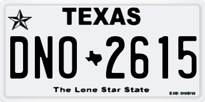 TX license plate DNO2615