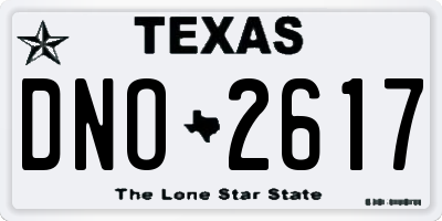 TX license plate DNO2617