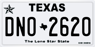 TX license plate DNO2620