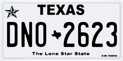 TX license plate DNO2623