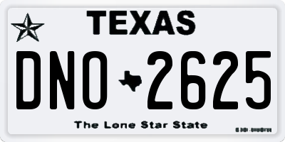 TX license plate DNO2625