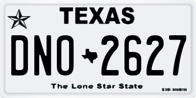 TX license plate DNO2627