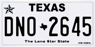 TX license plate DNO2645
