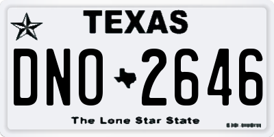 TX license plate DNO2646