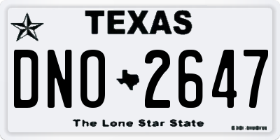 TX license plate DNO2647