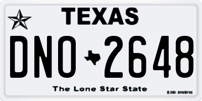 TX license plate DNO2648