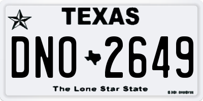 TX license plate DNO2649