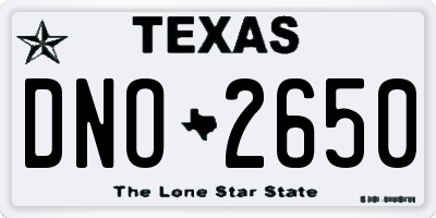 TX license plate DNO2650