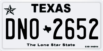TX license plate DNO2652