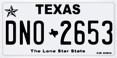TX license plate DNO2653
