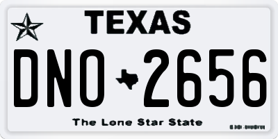 TX license plate DNO2656