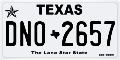 TX license plate DNO2657
