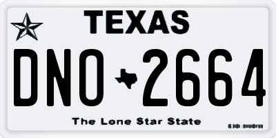 TX license plate DNO2664