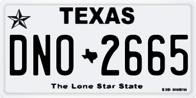 TX license plate DNO2665