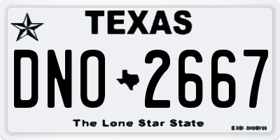 TX license plate DNO2667