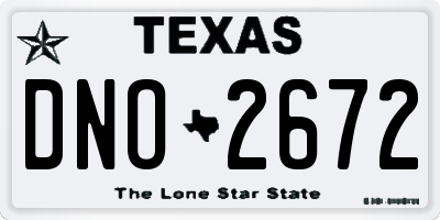 TX license plate DNO2672