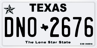 TX license plate DNO2676