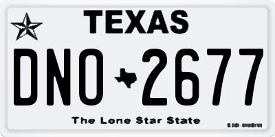 TX license plate DNO2677