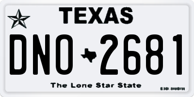 TX license plate DNO2681
