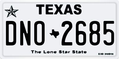 TX license plate DNO2685