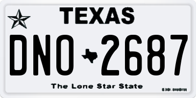 TX license plate DNO2687