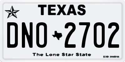 TX license plate DNO2702