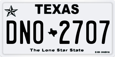 TX license plate DNO2707