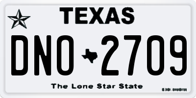 TX license plate DNO2709