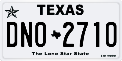 TX license plate DNO2710