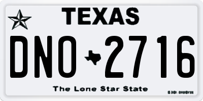 TX license plate DNO2716