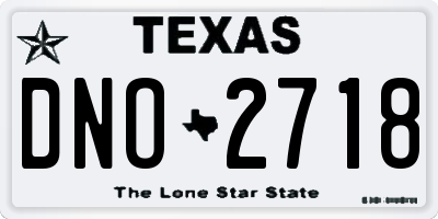 TX license plate DNO2718