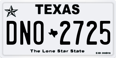 TX license plate DNO2725