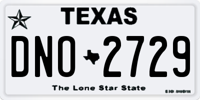TX license plate DNO2729