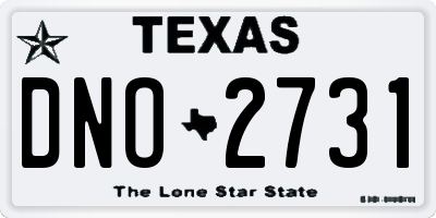 TX license plate DNO2731