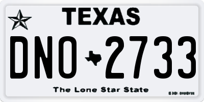 TX license plate DNO2733