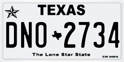 TX license plate DNO2734