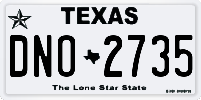 TX license plate DNO2735