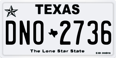 TX license plate DNO2736