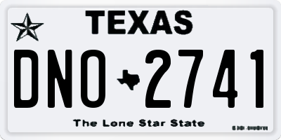 TX license plate DNO2741