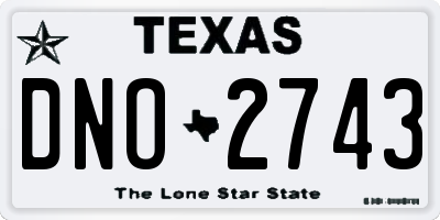TX license plate DNO2743