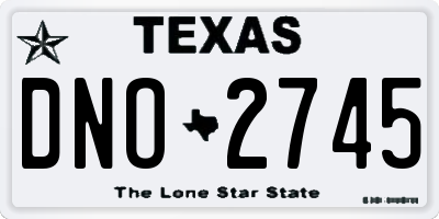 TX license plate DNO2745