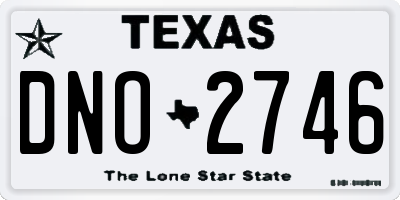 TX license plate DNO2746