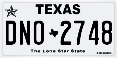 TX license plate DNO2748