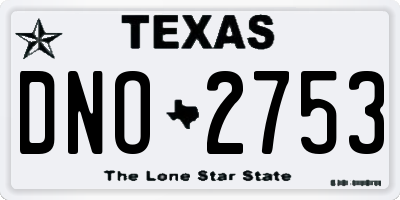 TX license plate DNO2753