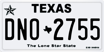 TX license plate DNO2755