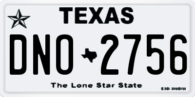 TX license plate DNO2756