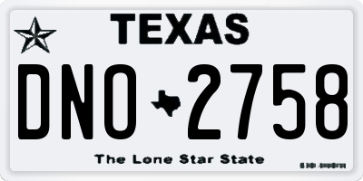 TX license plate DNO2758